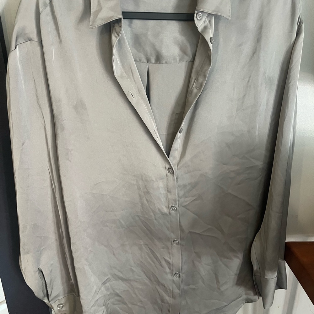 Gray Button-Up Shirt